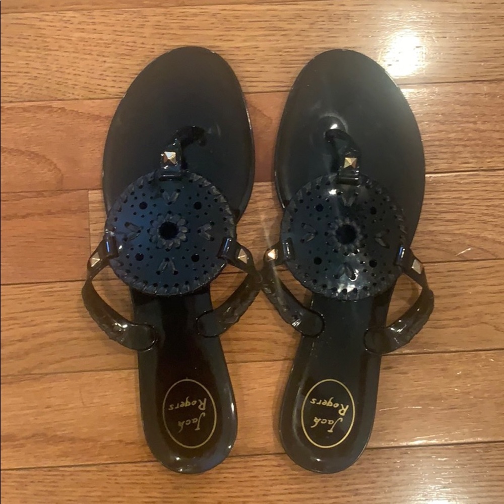 Black Georgia Jelly Jack Rogers Sandals